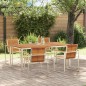 vidaXL Set da pranzo da giardino 5 pezzi in legno massello di acacia e acciaio inox. vidaXL Set da pranzo da giardino 5 pezzi in legno massello di acacia e acciaio inox.