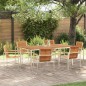 vidaXL Set da Pranzo da Giardino 7 Pezzi in Legno Massello di Acacia e Acciaio Inossidabile