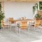 vidaXL Set da Pranzo da Giardino 7 Pezzi in Legno Massello di Acacia e Acciaio Inossidabile