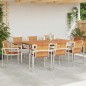 vidaXL Set di Mobili da Giardino 9 Pezzi in Legno Massello di Acacia e Acciaio Inossidabile