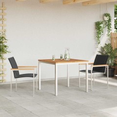 vidaXL Set pranzo giardino 3 pezzi in legno massello di acacia e acciaio inox