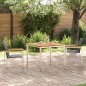 vidaXL Set pranzo giardino 3 pezzi in legno massello di acacia e acciaio inox