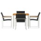 vidaXL Set da Pranzo da Giardino 5 Pezzi in Legno Massello di Acacia e Acciaio Inossidabile vidaXL Set da Pranzo da Giardino 5 Pezzi in Legno Massello di Acacia e Acciaio Inossidabile