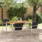 vidaXL Set da pranzo da giardino 5 pezzi in legno massello di acacia e acciaio inox vidaXL Set da pranzo da giardino 5 pezzi in legno massello di acacia e acciaio inox