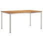 vidaXL Set pranzo giardino 7 pezzi in legno massello di acacia e acciaio inox.