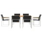 vidaXL Set pranzo giardino 7 pezzi in legno massello di acacia e acciaio inox.