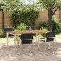 vidaXL Set pranzo da giardino 5 pezzi in legno massello d'acacia e acciaio inox vidaXL Set pranzo da giardino 5 pezzi in legno massello d'acacia e acciaio inox