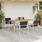 vidaXL Set pranzo da giardino 5 pezzi in legno massello d'acacia e acciaio inox vidaXL Set pranzo da giardino 5 pezzi in legno massello d'acacia e acciaio inox