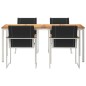 vidaXL Set pranzo da giardino 5 pezzi in legno massello d'acacia e acciaio inox vidaXL Set pranzo da giardino 5 pezzi in legno massello d'acacia e acciaio inox