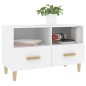 Mobile Porta TV Bianco 80x36x50 cm in Legno Multistrato Mobile Porta TV Bianco 80x36x50 cm in Legno Multistrato