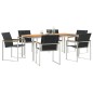 vidaXL Set da pranzo da giardino 7 pezzi in legno massello di acacia e acciaio inossidabile vidaXL Set da pranzo da giardino 7 pezzi in legno massello di acacia e acciaio inossidabile