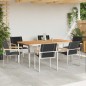 vidaXL Set da pranzo da giardino 7 pezzi in legno massello di acacia e acciaio inossidabile vidaXL Set da pranzo da giardino 7 pezzi in legno massello di acacia e acciaio inossidabile