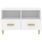 Mobile Porta TV Bianco 80x36x50 cm in Legno Multistrato Mobile Porta TV Bianco 80x36x50 cm in Legno Multistrato