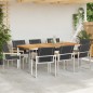 vidaXL Set da pranzo da giardino 9 pezzi in legno di acacia e acciaio inox
