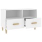 Mobile Porta TV Bianco 80x36x50 cm in Legno Multistrato Mobile Porta TV Bianco 80x36x50 cm in Legno Multistrato
