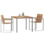 vidaXL Set da pranzo da giardino 3 pezzi in legno di teak e acciaio inossidabile