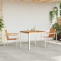 vidaXL Set da pranzo da giardino 3 pezzi in legno di teak e acciaio inossidabile