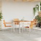 vidaXL Set da pranzo da giardino 5 pezzi in legno massello di teak e acciaio inox. vidaXL Set da pranzo da giardino 5 pezzi in legno massello di teak e acciaio inox.