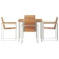 vidaXL Set da pranzo da giardino 5 pezzi in legno massello di teak e acciaio inox. vidaXL Set da pranzo da giardino 5 pezzi in legno massello di teak e acciaio inox.