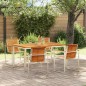 vidaXL Set da Pranzo da Giardino 5 Pezzi in Legno Massello Teak e Acciaio Inossidabile