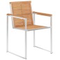 vidaXL Set da Pranzo da Giardino 5 Pezzi in Legno Massello Teak e Acciaio Inossidabile