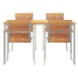 vidaXL Set da Pranzo da Giardino 5 Pezzi in Legno Massello Teak e Acciaio Inossidabile