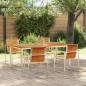 vidaXL Set da pranzo da giardino 5 pezzi in legno di teak e acciaio inox.