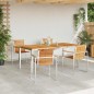 vidaXL Set da pranzo da giardino 5 pezzi in legno di teak e acciaio inox.