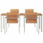 vidaXL Set da pranzo da giardino 5 pezzi in legno di teak e acciaio inox.