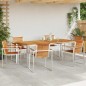 vidaXL Set da Pranzo da Giardino 7 Pezzi in Legno di Teak e Acciaio Inossidabile