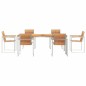 vidaXL Set da Pranzo da Giardino 7 Pezzi in Legno di Teak e Acciaio Inossidabile