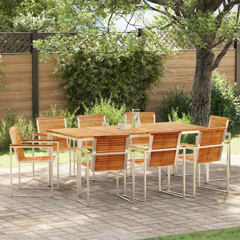 Set pranzo giardino vidaXL 9 pezzi in legno massello di teak