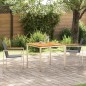 vidaXL Set da Pranzo da Giardino 3 Pezzi in Legno Massello di Teak e Acciaio Inossidabile