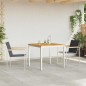 vidaXL Set da Pranzo da Giardino 3 Pezzi in Legno Massello di Teak e Acciaio Inossidabile