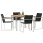 vidaXL Set da pranzo da giardino 5 pezzi in legno massello di teak e acciaio inox