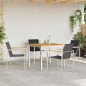 vidaXL Set da pranzo da giardino 5 pezzi in legno massello di teak e acciaio inox
