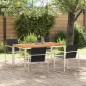 vidaXL Set da pranzo da giardino 5 pezzi in legno massello di teak e acciaio inox