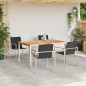 vidaXL Set da pranzo da giardino 5 pezzi in legno massello di teak e acciaio inox