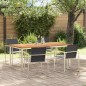 vidaXL Set da Pranzo da Giardino 5 Pezzi in Legno Massello di Teak e Acciaio Inossidabile