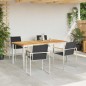 vidaXL Set da Pranzo da Giardino 5 Pezzi in Legno Massello di Teak e Acciaio Inossidabile