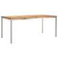vidaXL Set da pranzo da giardino 7 pezzi in legno massiccio di teak e acciaio inossidabile