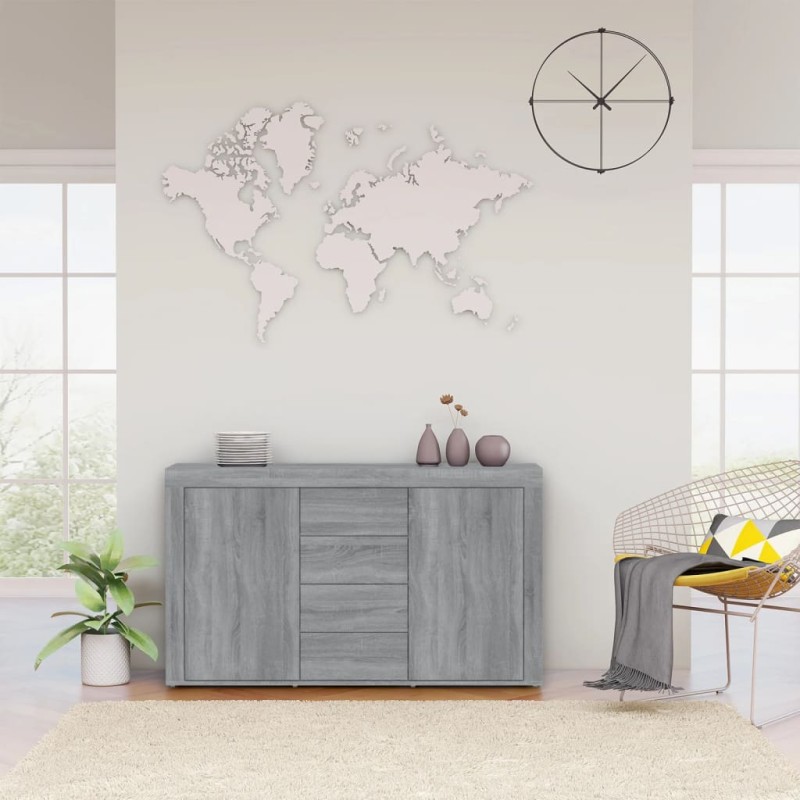 Credenza Grigio Sonoma 120x36x69 cm in Legno Multistrato Credenza Grigio Sonoma 120x36x69 cm in Legno Multistrato