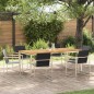 vidaXL Set da pranzo da giardino 7 pezzi in legno massello di teak e acciaio inox