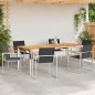 vidaXL Set da pranzo da giardino 7 pezzi in legno massello di teak e acciaio inox