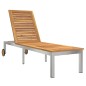 vidaXL Lettini da Sole 2 pz con Tavolo in Legno Massello di Acacia vidaXL Lettini da Sole 2 pz con Tavolo in Legno Massello di Acacia