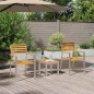 vidaXL Set Pranzo Giardino 3 Pezzi in Legno Massello di Acacia e Acciaio Inossidabile.