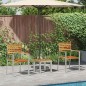 vidaXL Set pranzo giardino 3 pezzi in legno di teak e acciaio inox vidaXL Set pranzo giardino 3 pezzi in legno di teak e acciaio inox