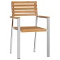 vidaXL Set pranzo giardino 3 pezzi in legno di teak e acciaio inox vidaXL Set pranzo giardino 3 pezzi in legno di teak e acciaio inox