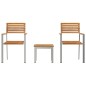 vidaXL Set pranzo giardino 3 pezzi in legno di teak e acciaio inox vidaXL Set pranzo giardino 3 pezzi in legno di teak e acciaio inox