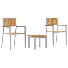 vidaXL Set da Pranzo da Giardino in Legno di Teak Massello e Acciaio Inossidabile.